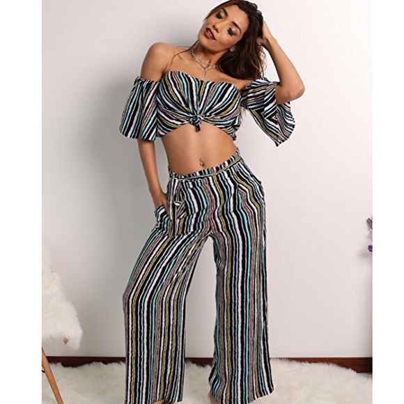 Boho Stripe Two Piece Set - Picture 2 of 4